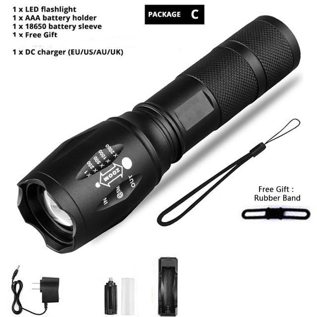 Z45 LED Flashlight – Ultra Bright Zoomable Waterproof Torch (Rechargeable)