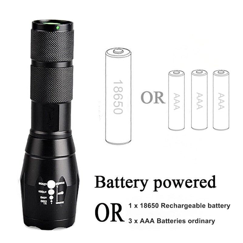 Z45 LED Flashlight – Ultra Bright Zoomable Waterproof Torch (Rechargeable)
