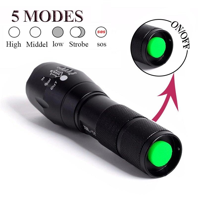Z45 LED Flashlight – Ultra Bright Zoomable Waterproof Torch (Rechargeable)
