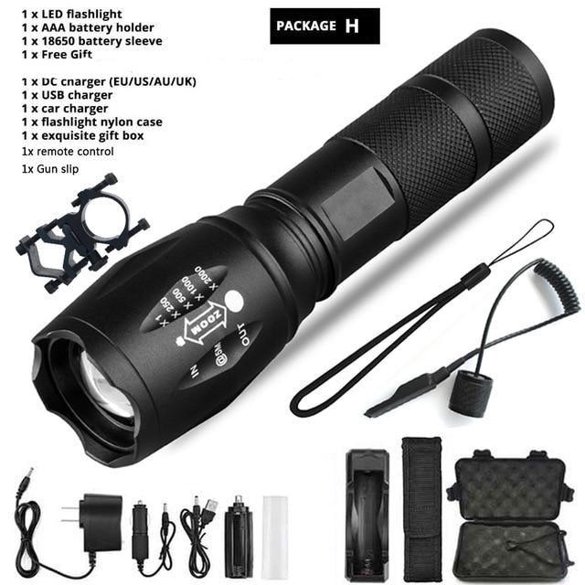 Z45 LED Flashlight – Ultra Bright Zoomable Waterproof Torch (Rechargeable)