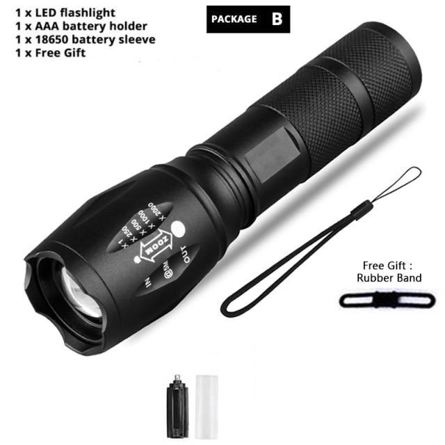 Z45 LED Flashlight – Ultra Bright Zoomable Waterproof Torch (Rechargeable)
