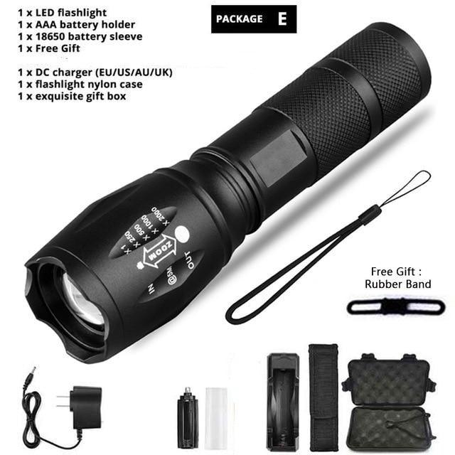 Z45 LED Flashlight – Ultra Bright Zoomable Waterproof Torch (Rechargeable)