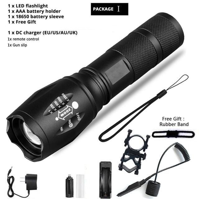 Z45 LED Flashlight – Ultra Bright Zoomable Waterproof Torch (Rechargeable)