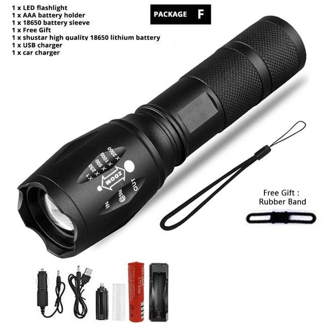 Z45 LED Flashlight – Ultra Bright Zoomable Waterproof Torch (Rechargeable)
