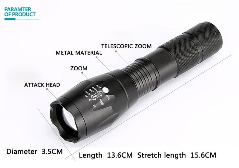 Z45 LED Flashlight – Ultra Bright Zoomable Waterproof Torch (Rechargeable)