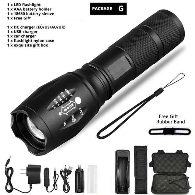 Z45 LED Flashlight – Ultra Bright Zoomable Waterproof Torch (Rechargeable)